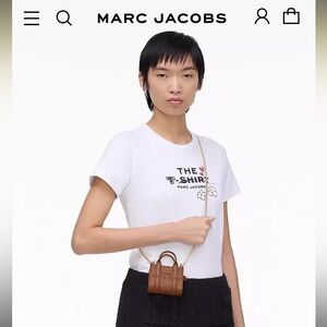New MARC JACOBS  The Nano Tote Crossbody Bag Argon Oil Leather Mini Purse Bag